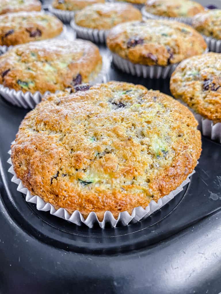 homemade zucchini muffins straight out of the oven