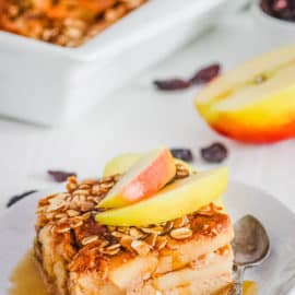 easy healthy gluten free apple cake recipe on a plate