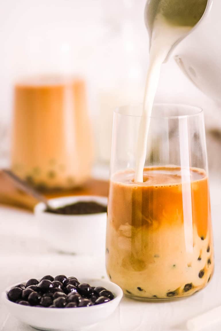 how to make milk tea at home - boba tea recipe in a cup