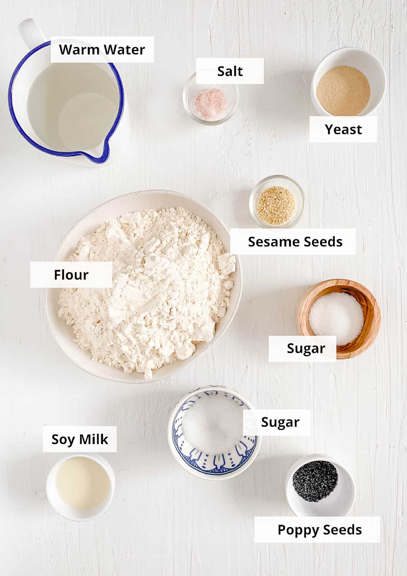 ingredients for healthy easy vegan bagels recipe