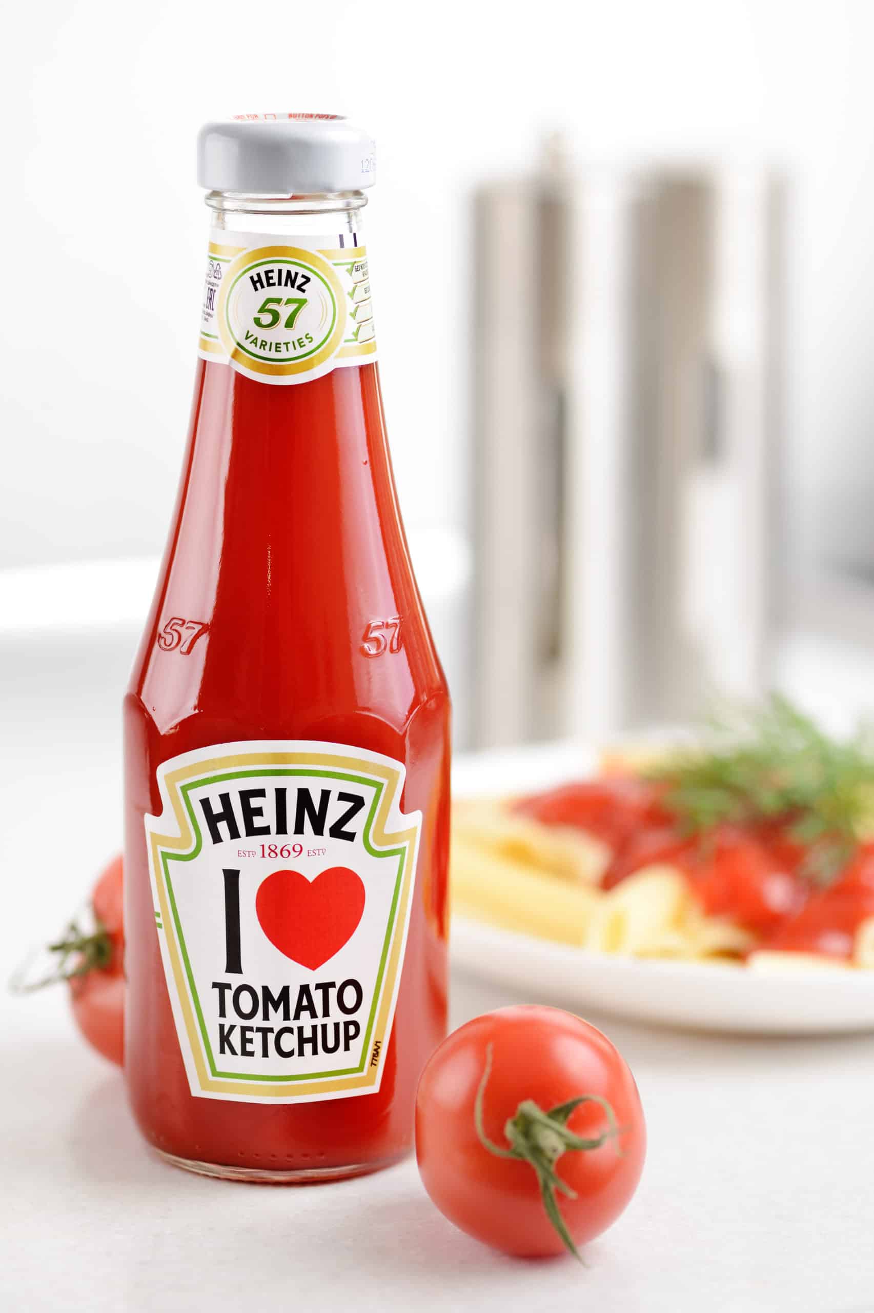 is ketchup vegan - A bottle of Heinz tomato ketchup on the kitchen table