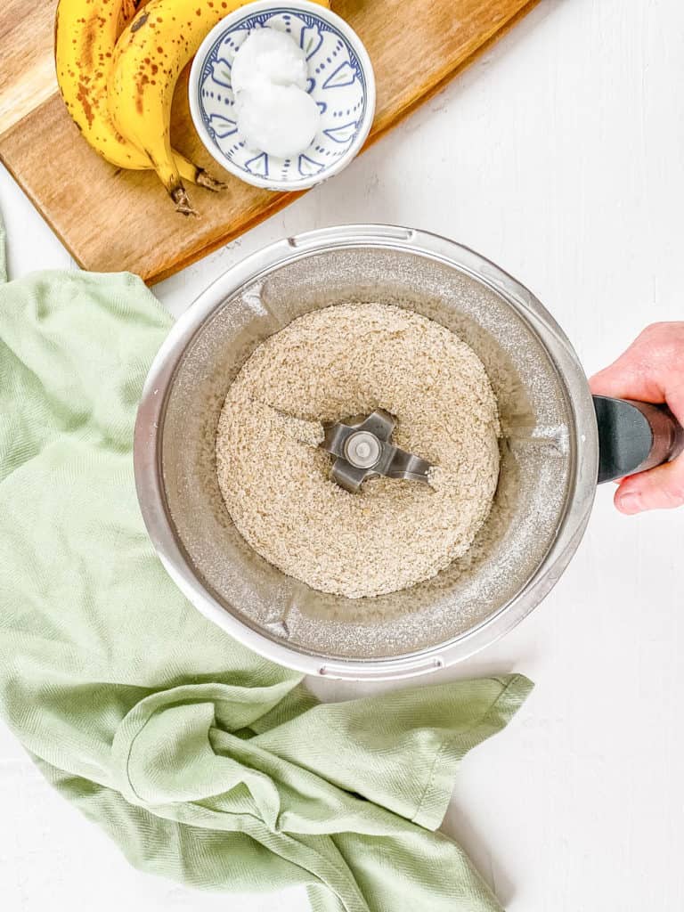 oat flour in a blender