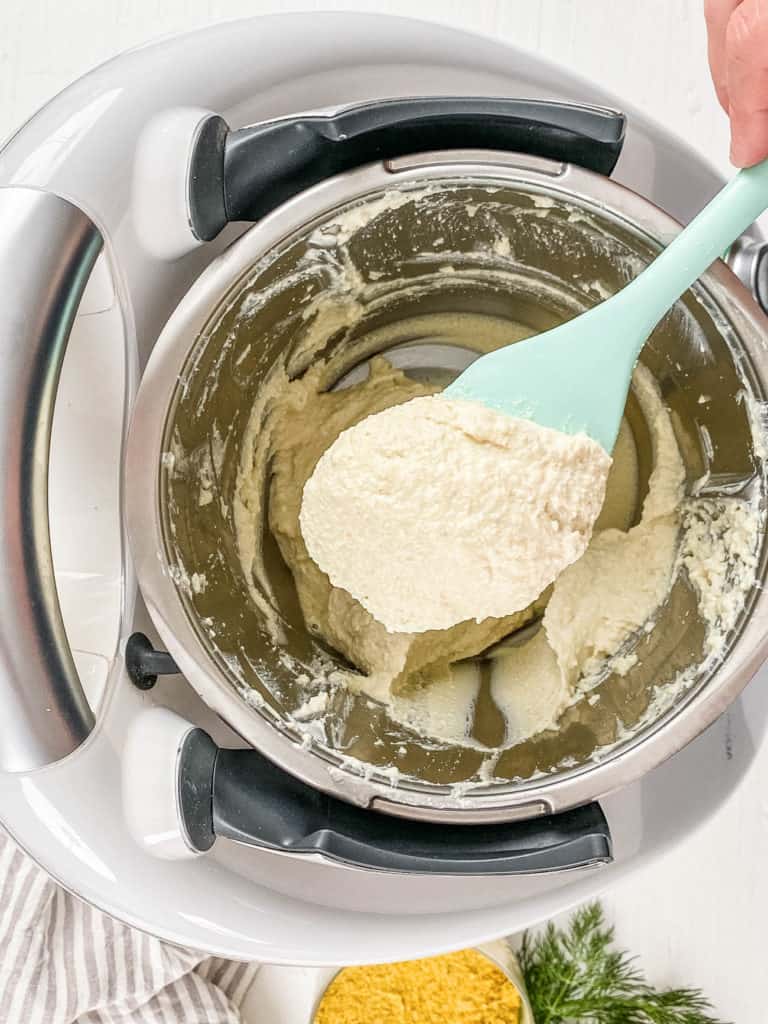 spoonful of blended tofu