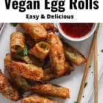 vegan egg rolls with sauce