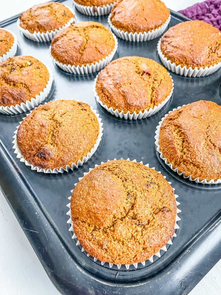 healthy oat bran muffins fresh out of the oven