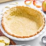 baked 3 ingredient gluten free pie crust recipe - healthy, homemade and with a vegan option