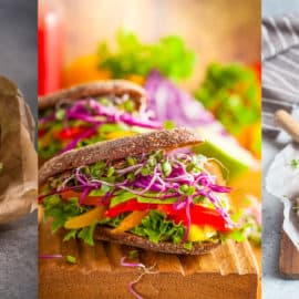 photo of 3 different vegan sandwiches