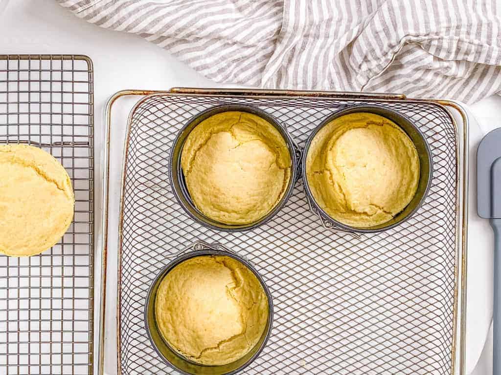 air fried pancakes in mini springform tins