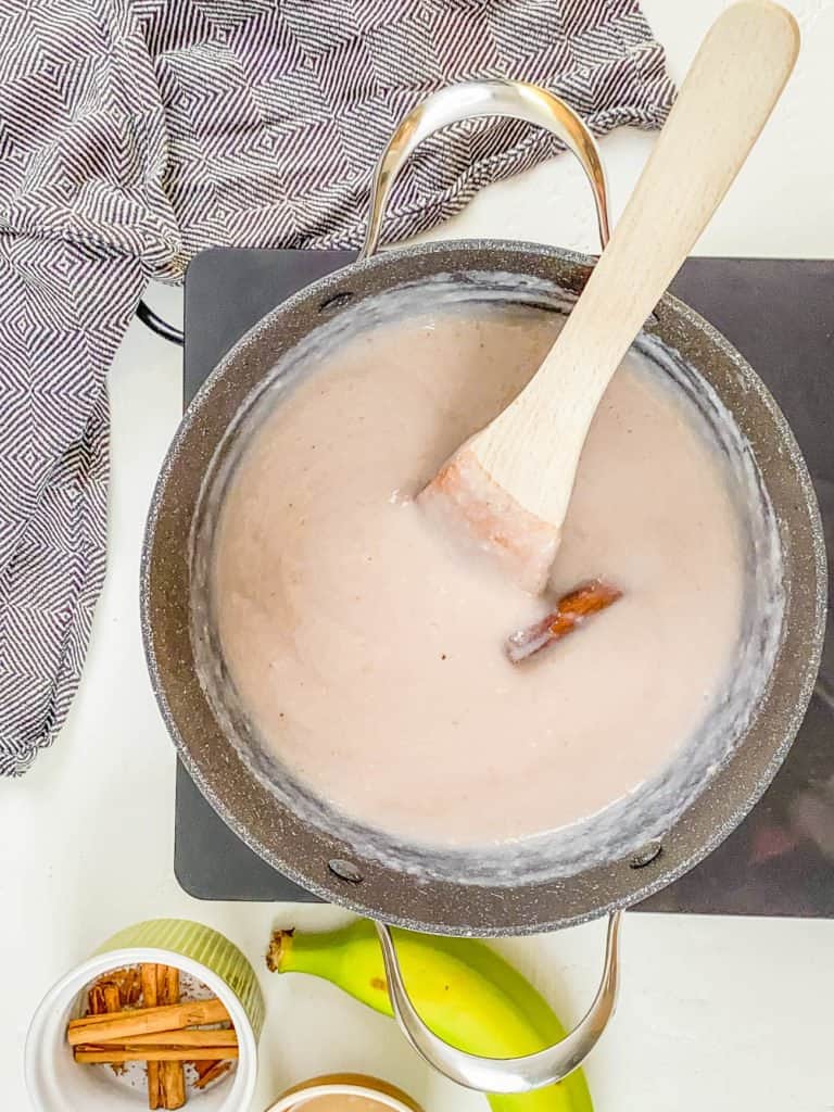 cinnamon stick added to pot