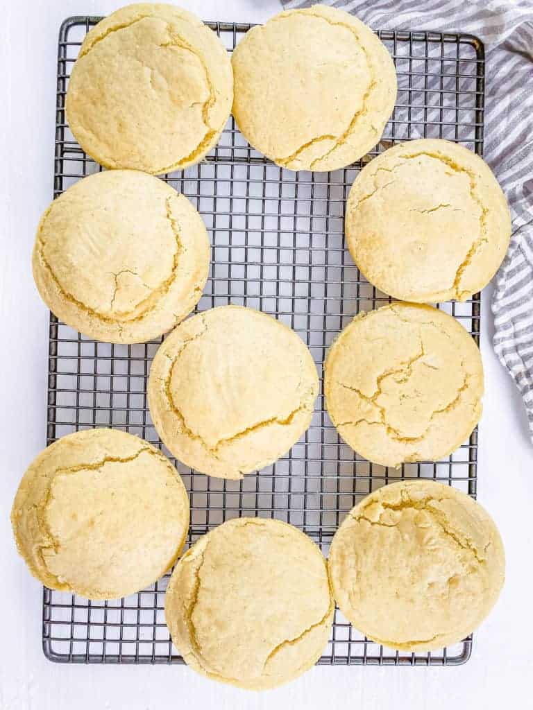 finished air fried pancakes on a wire rack