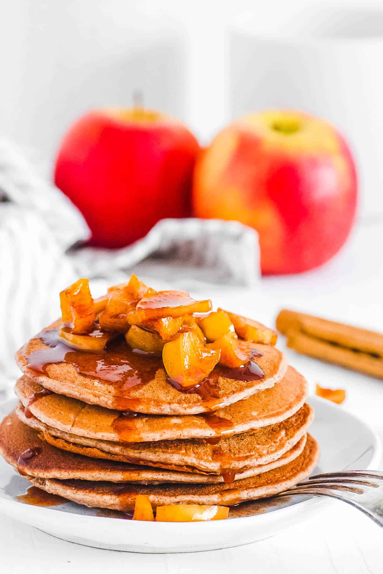 gluten free, eggless, easy, healthy vegan apple pancakes recipe