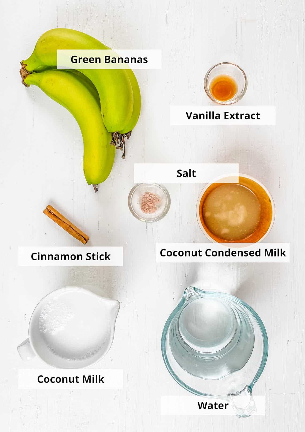ingredients for healthy easy vegan gluten free jamaican banana porridge recipe