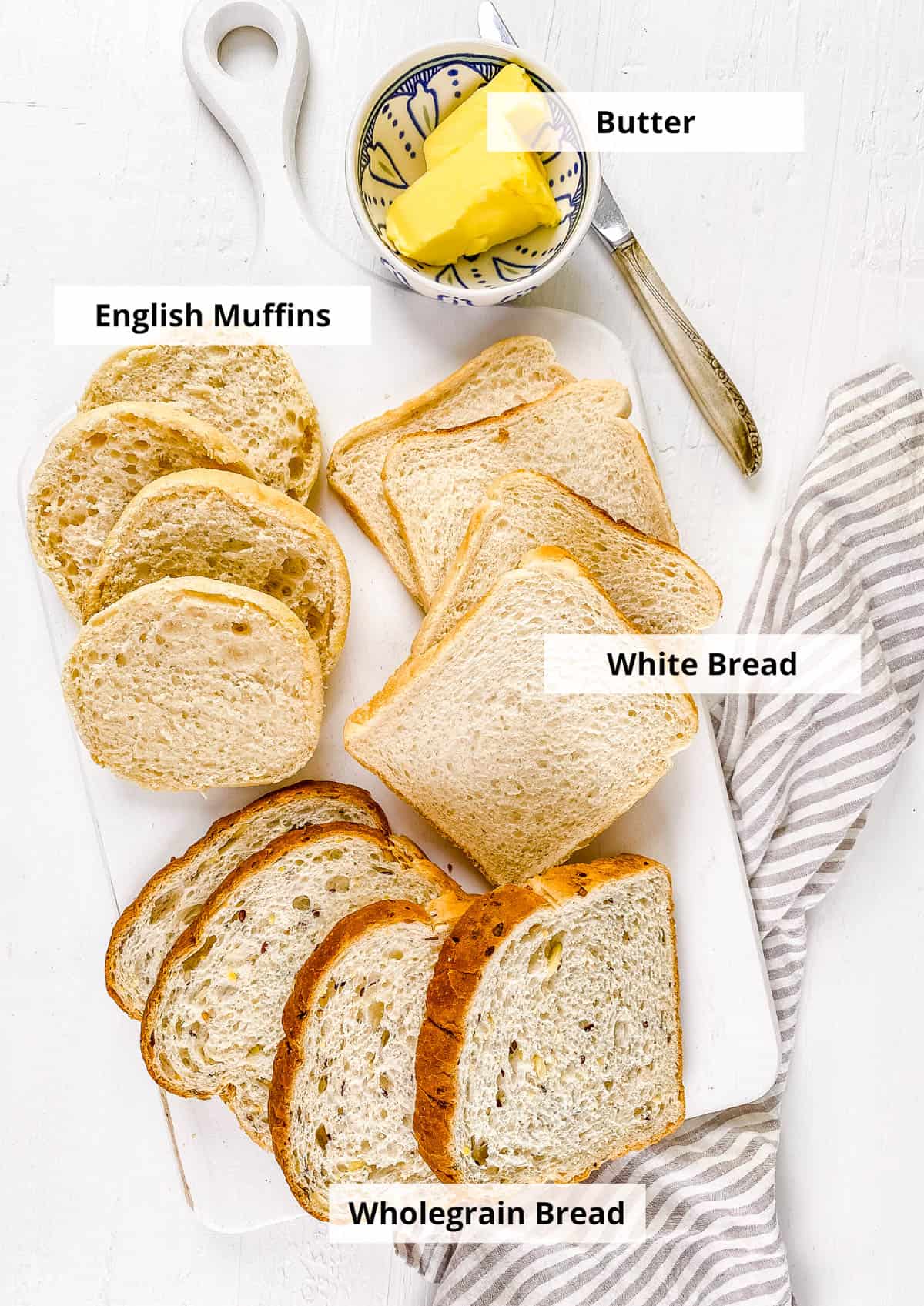 ingredients for how to toast bread in the oven