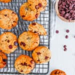 healthy easy gluten free vegan almond flour cookies recipe on a wire rack - (keto, paleo chocolate chip cookies)