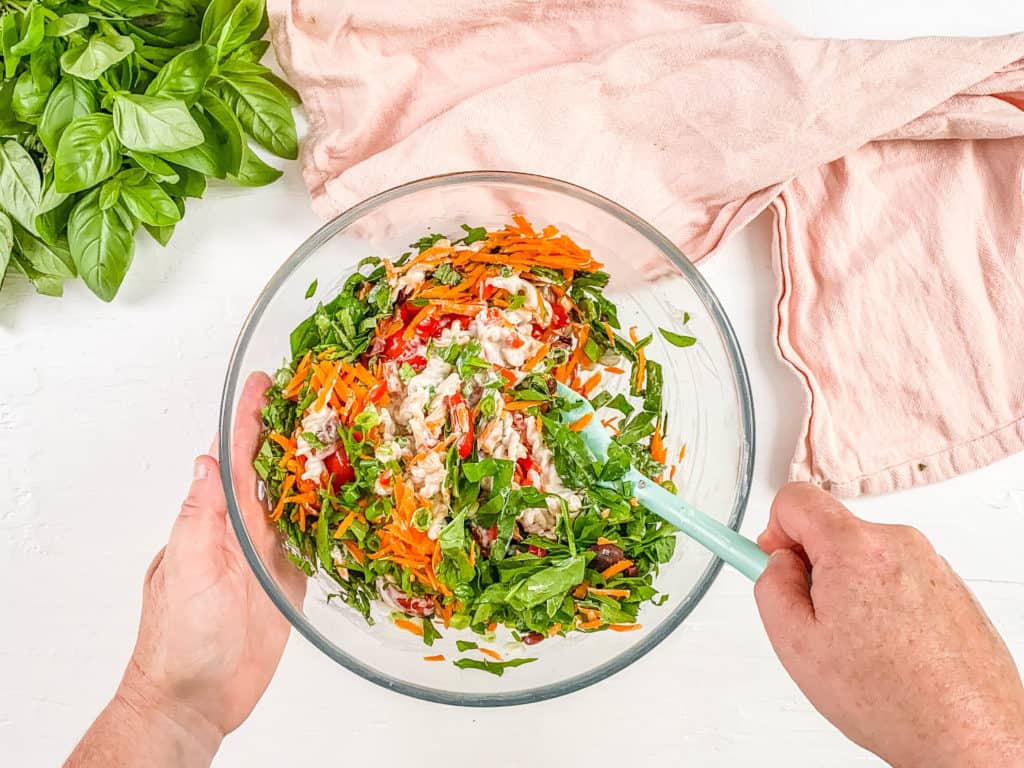 veggies mixed in a bowl