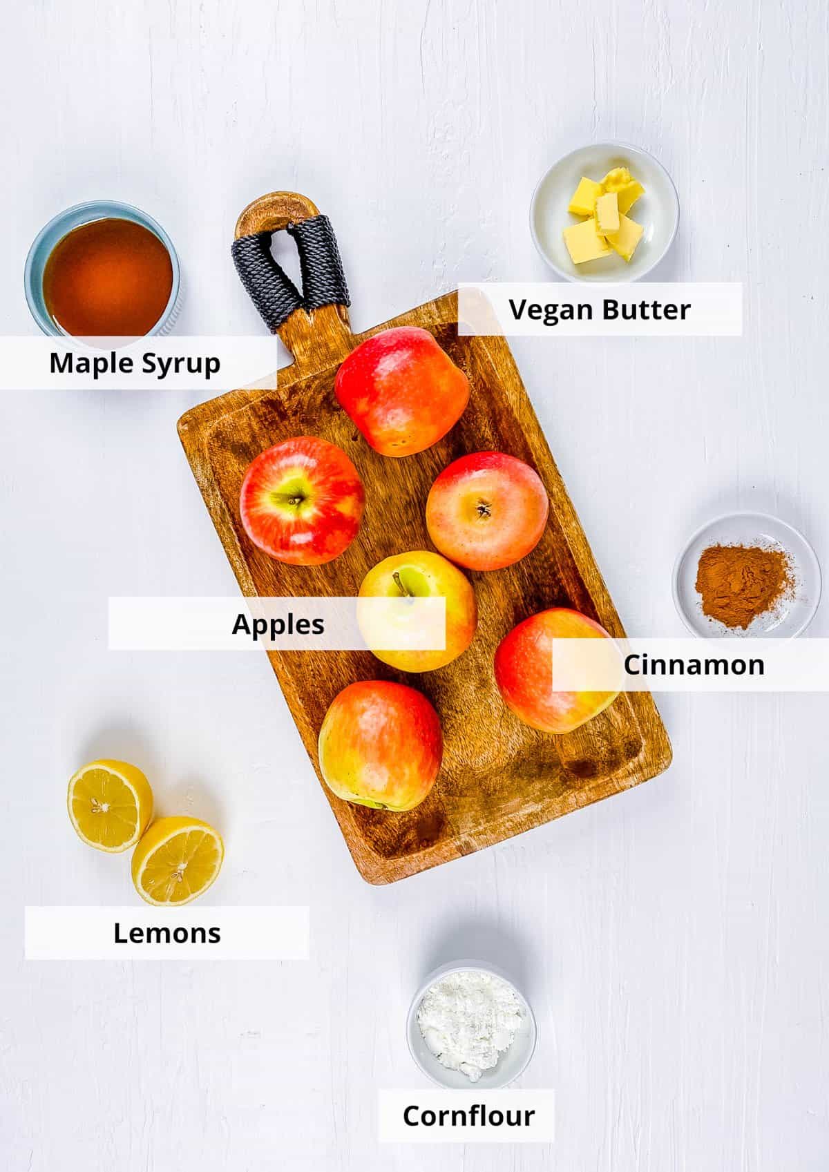 ingredients for easy healthy vegan apple curd recipe