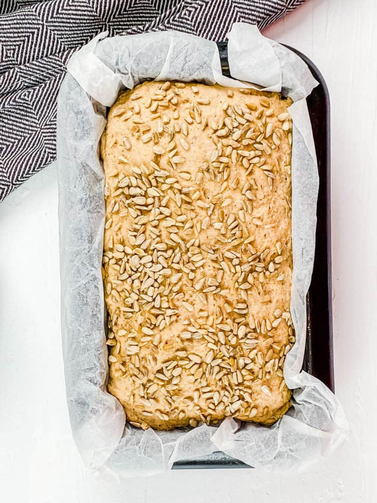 sunflower seeds added to bread dough