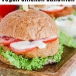 a vegan chicken sandwich with tomato