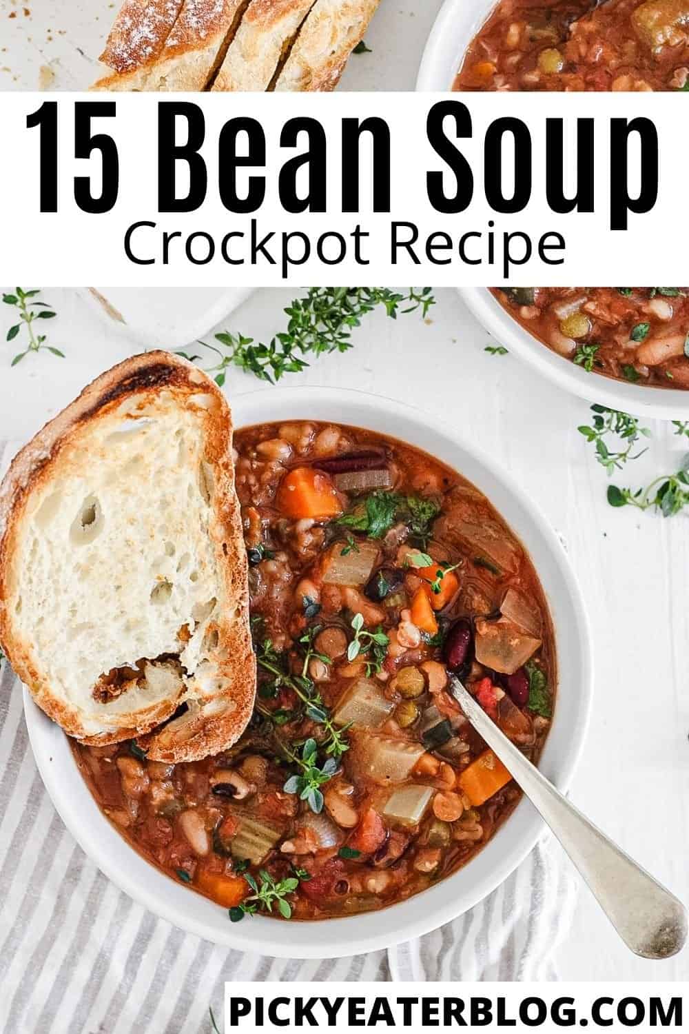 Healthy Food 15 Bean Soup Crock Pot Recipe