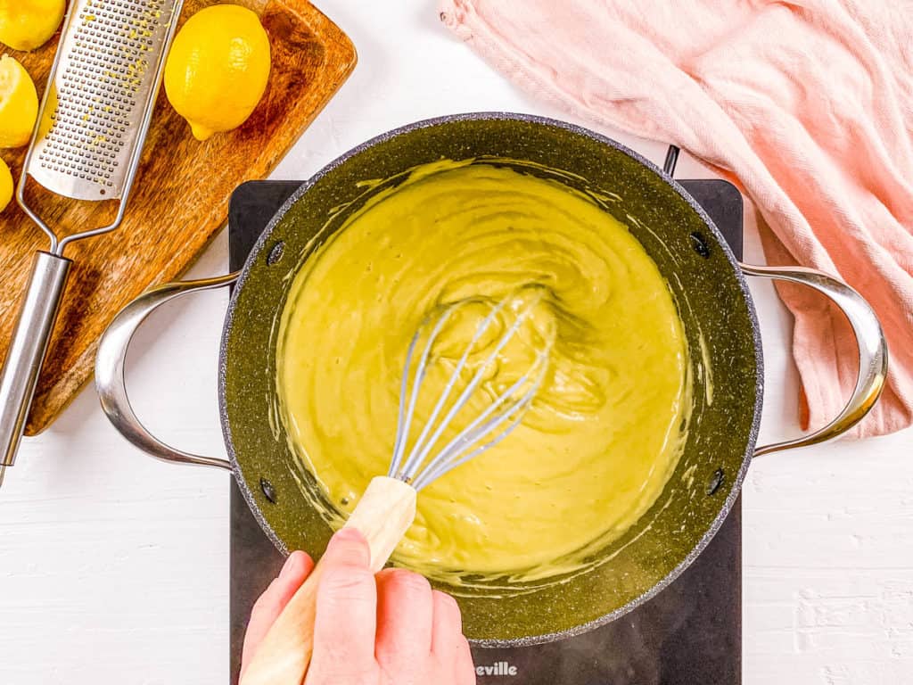 lemon curd in a pot