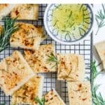 pieces of gluten free focaccia with rosemary