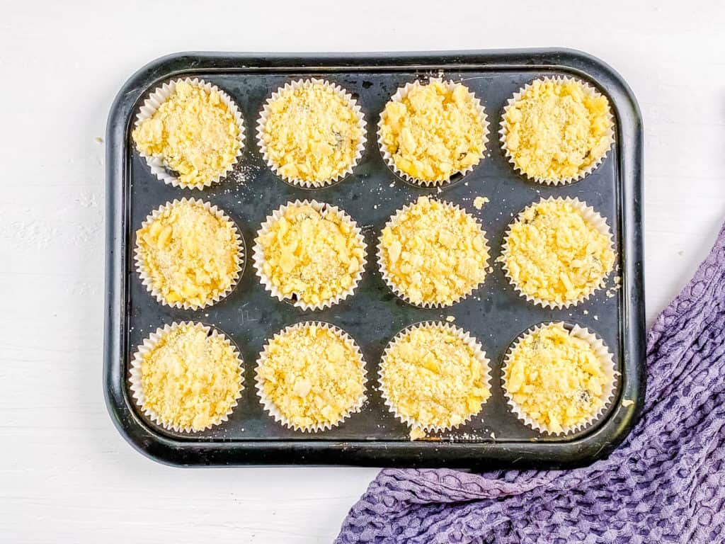 muffin batter in cupcake tin