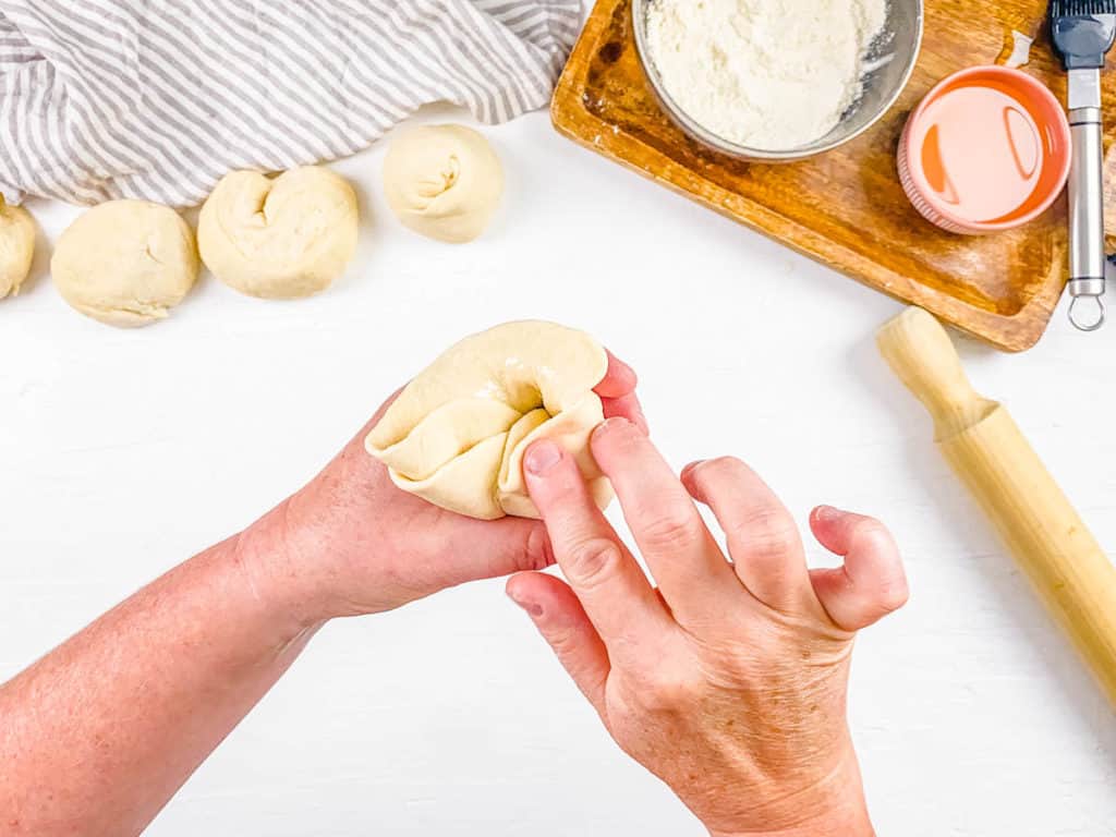 paratha dough on a cutting board