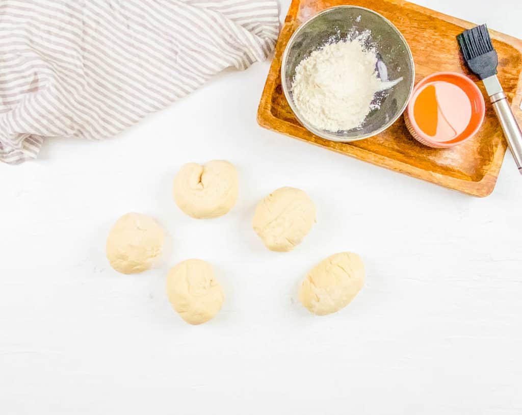 paratha dough on a cutting board