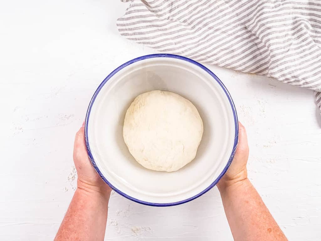 roti dough in a mixing bowl