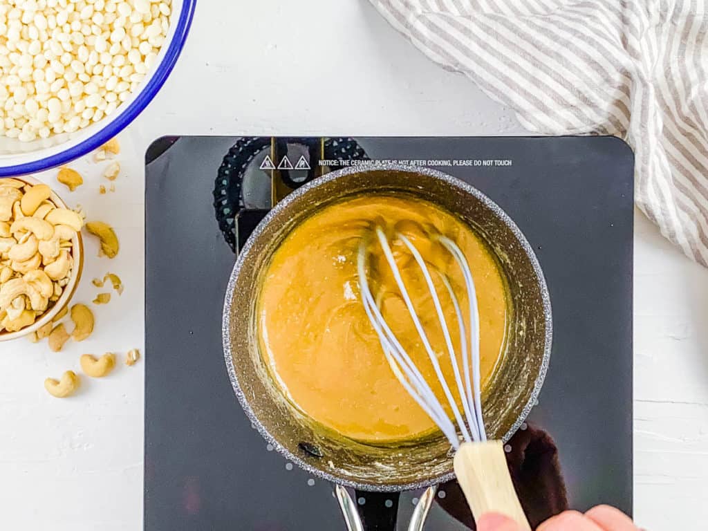 caramel cooking in a pot