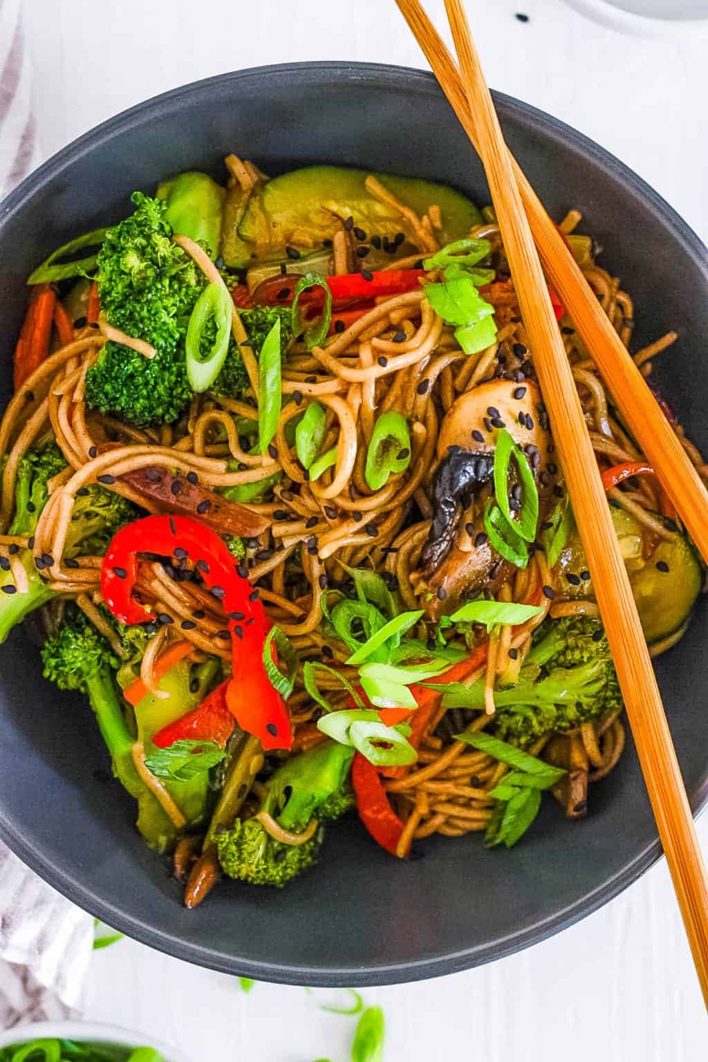Healthy Food Teriyaki Noodles (Vegan + Gluten Free Option!)