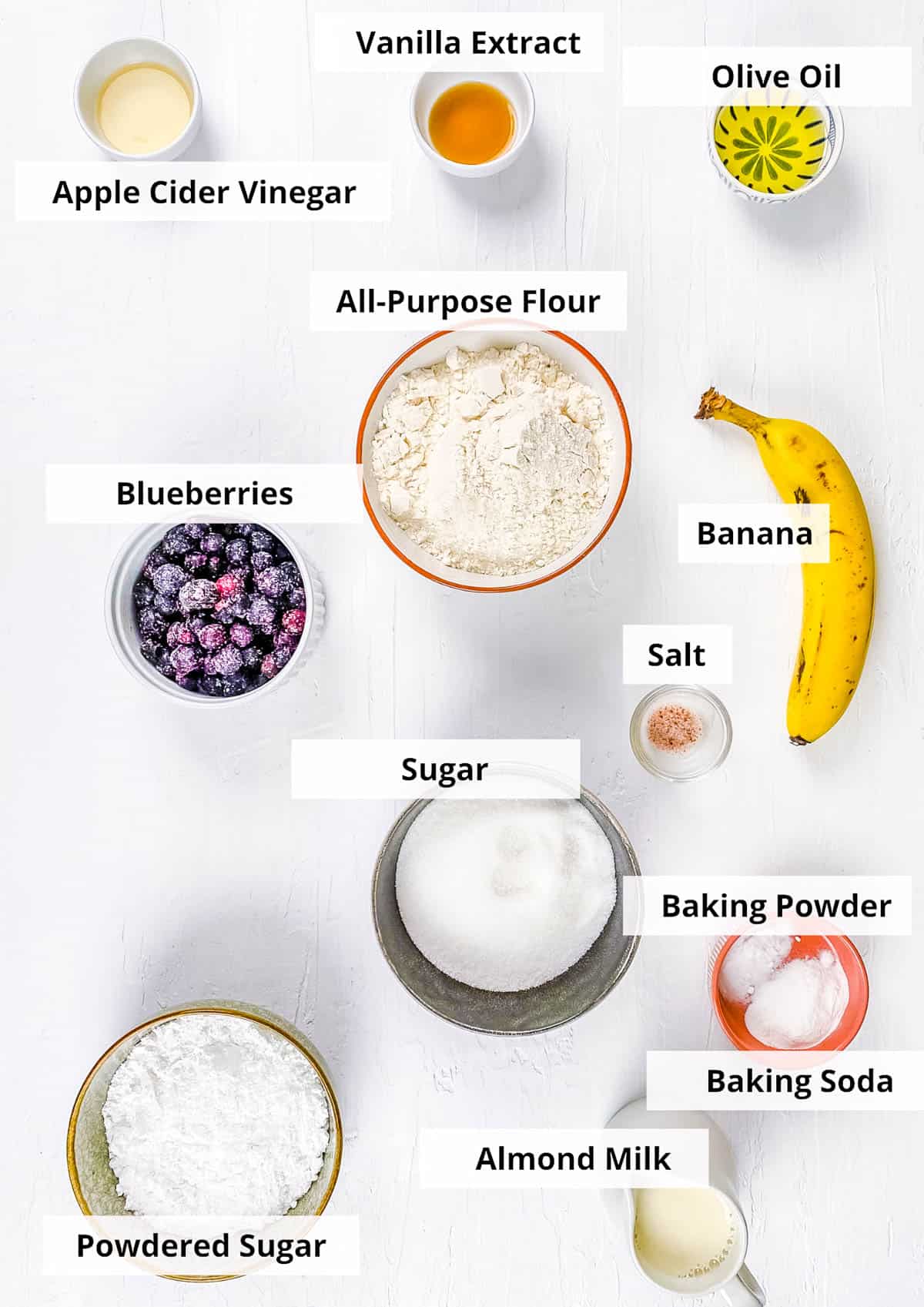 ingredients for blueberry cake donuts recipe