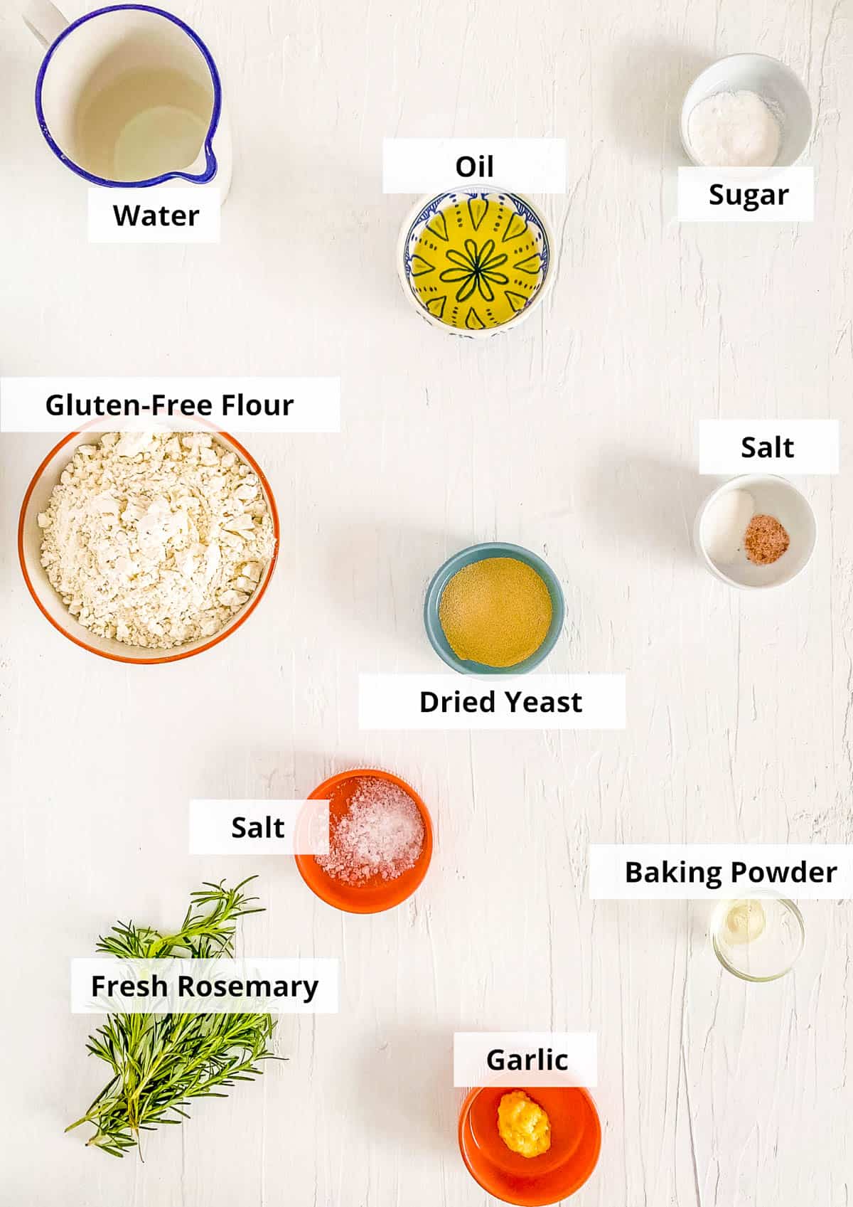 ingredients for gluten free focaccia recipe