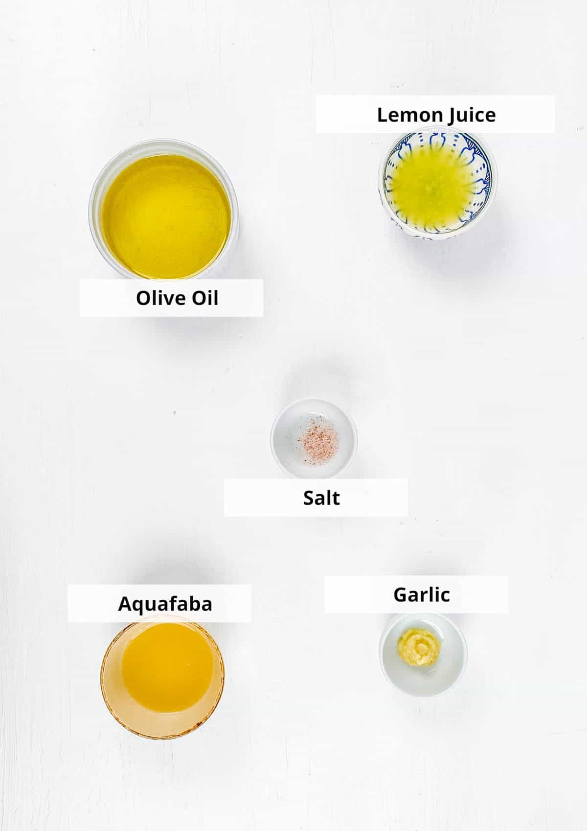 ingredients for easy healthy vegan aioli recipe