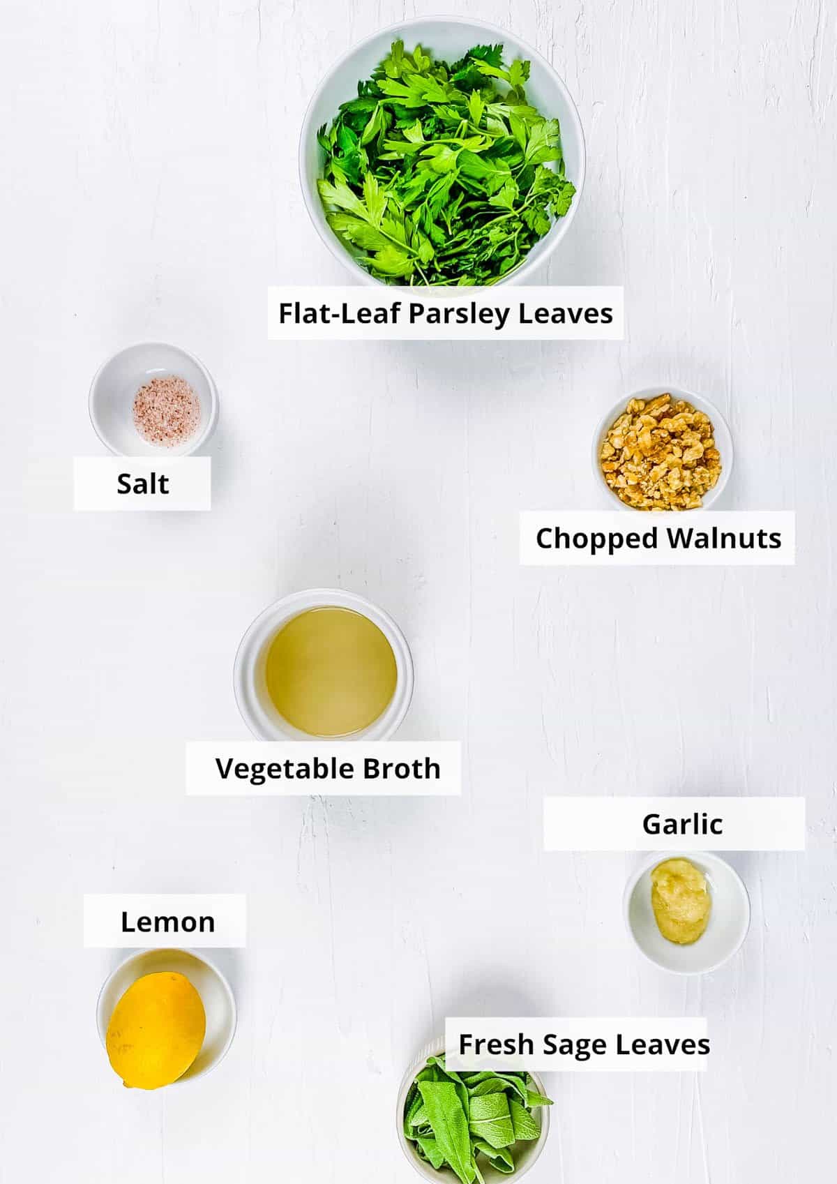 ingredients for homemade pesto without pine nuts
