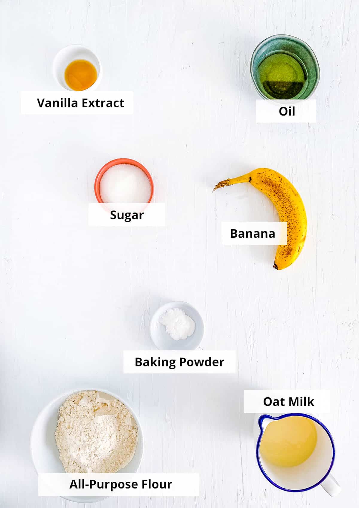 ingredients for easy healthy oat milk pancakes recipe