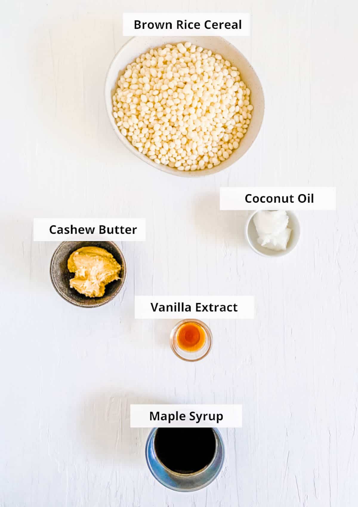 ingredients for vegan healthy rice krispie treats recipe