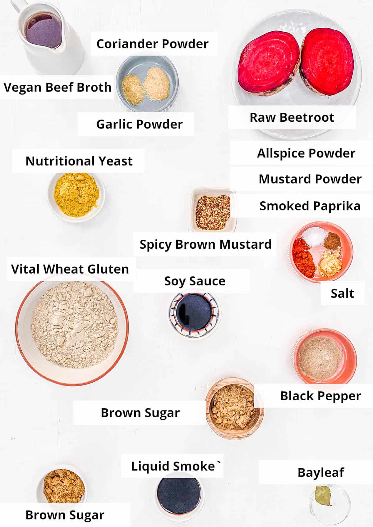 ingredients for vegan pastrami recipe