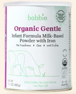 Can of Bobbie Organic Gentle Infant Formula