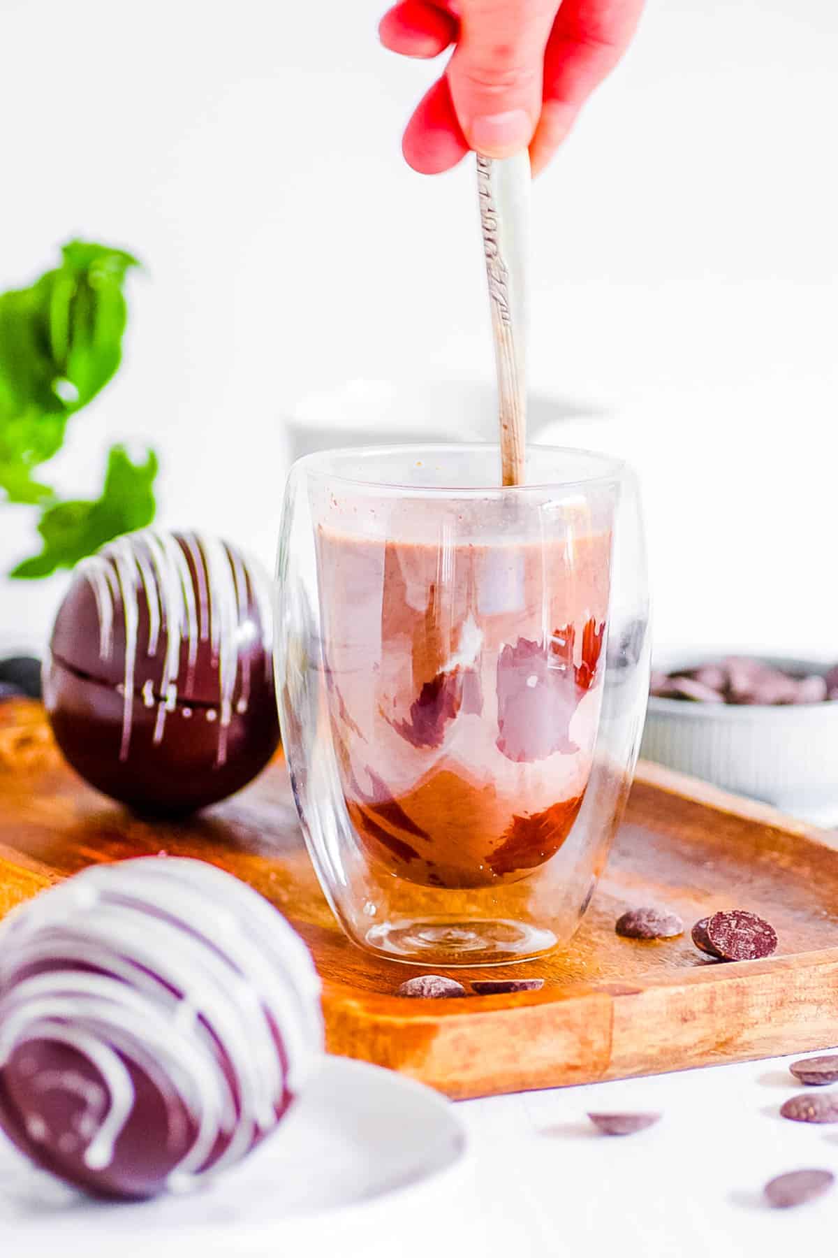 Chocolate milk in a glass.