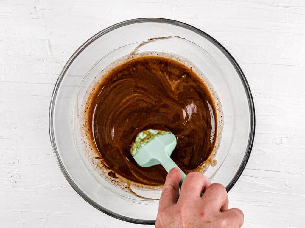 Oreo tart filling in a mixing bowl.