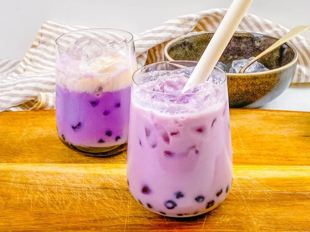 Homemade Taro Milk Bubble Tea - The Viet Vegan