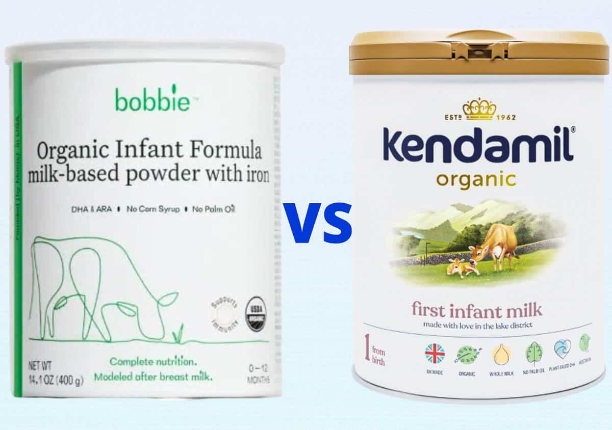 Bobbie vs. Kendamil Formula Comparison Graphic