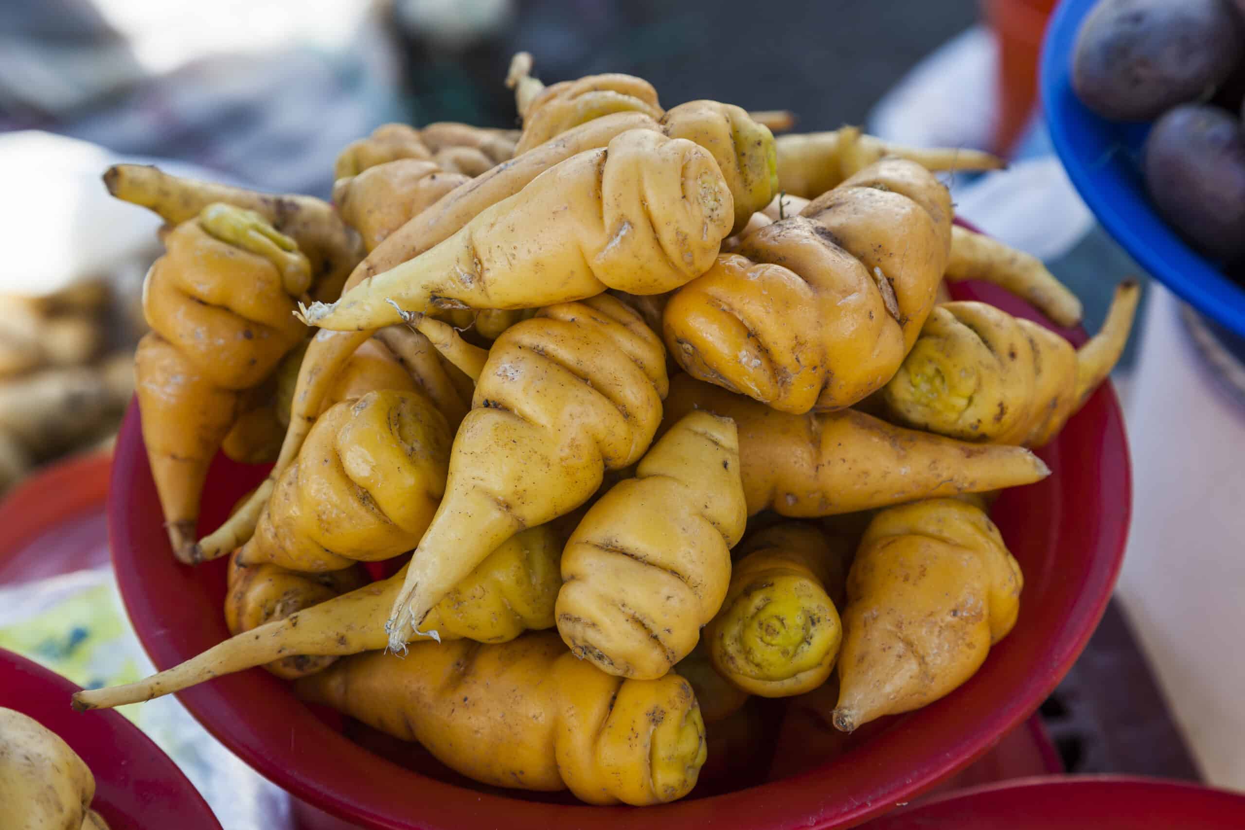 Mashua on a market stall in Ecuador.