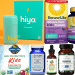 Visual of best probiotics for kids brands (Hiya, Garden of Life, Truvani, Mary Ruth's, etc.).