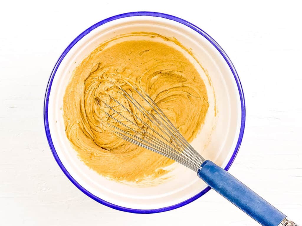 Blondie batter in a mixing bowl.