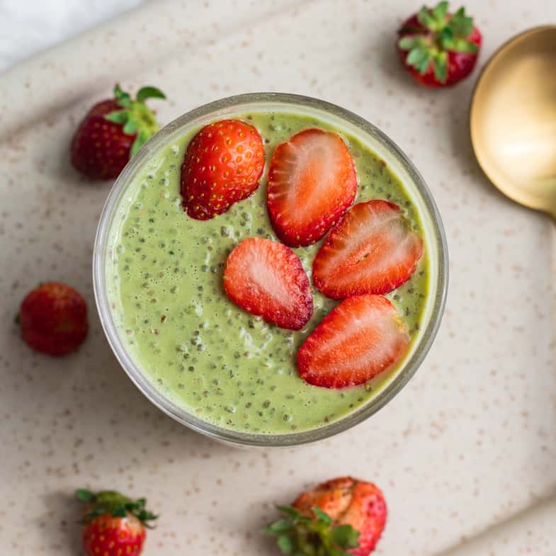 Matcha Chia Seed Pudding With Protein