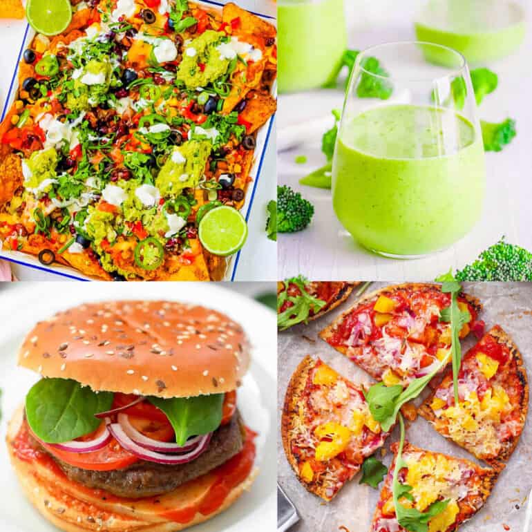 Collage of healthy recipes for picky eaters.