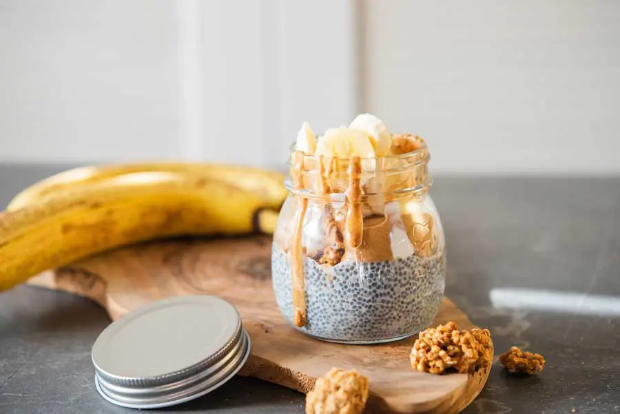 Healthy Chia Seed Pudding Peanut Butter Parfait