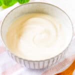 Healthy creamed cottage cheese served in a white bowl.